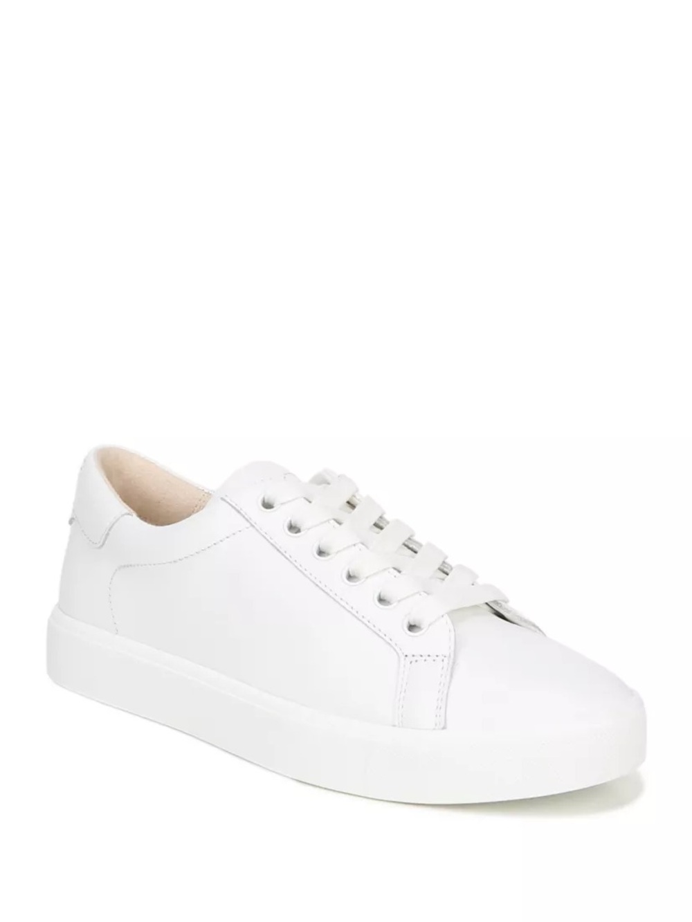 Sam Edelman White Leather Lace-Up Sneaker